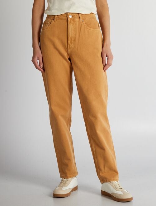 Pantaloni dritti a vita alta - arancio albicocca - Kiabi - 18.00€