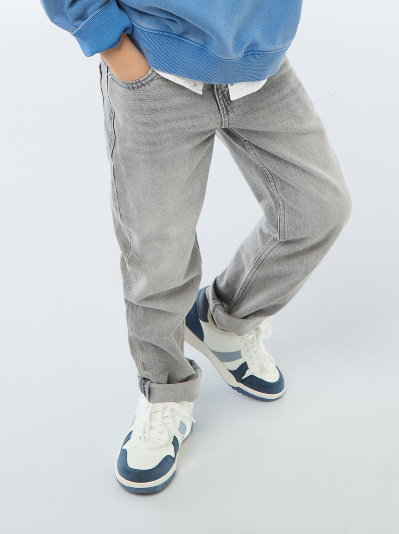 Jeans dritto a 5 tasche Grigio - Kiabi