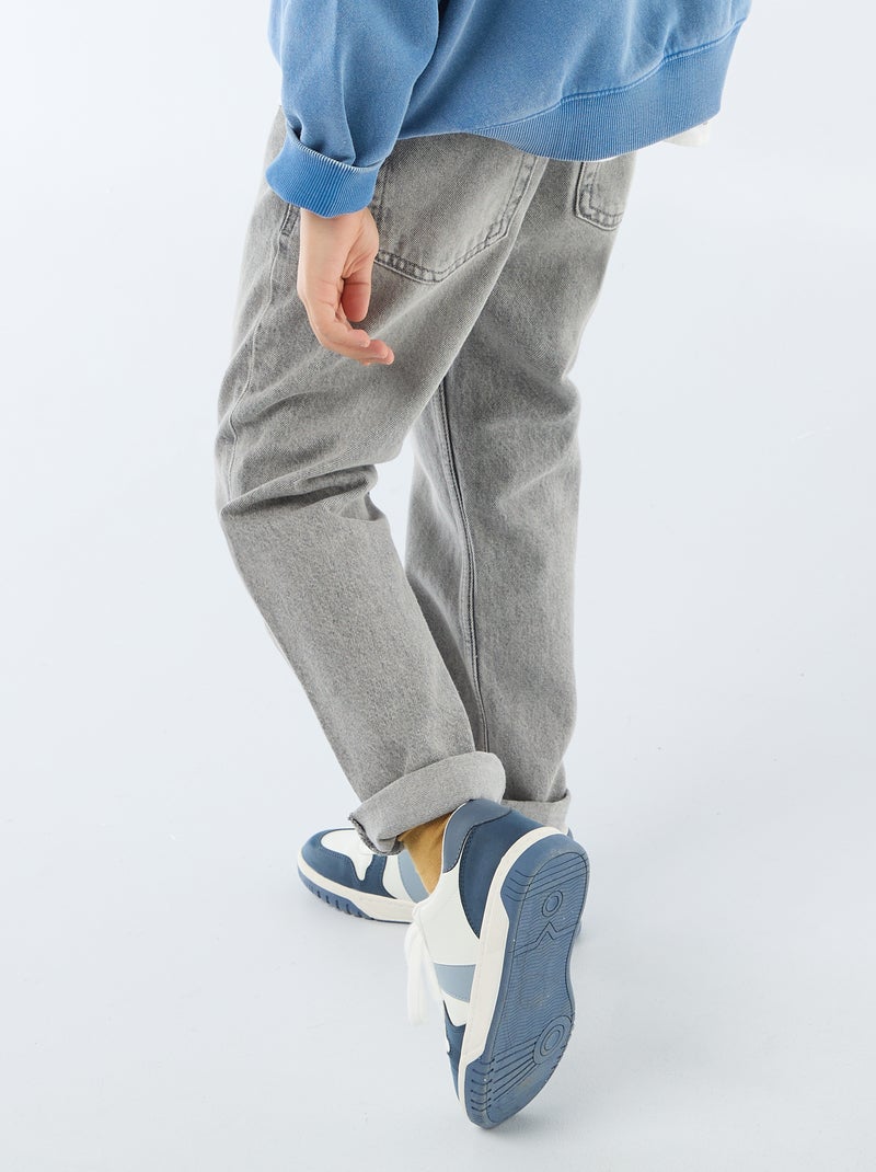 Jeans dritto a 5 tasche Grigio - Kiabi