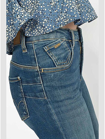 Jeans dritto pulp slim vita alta, lunghezza 34