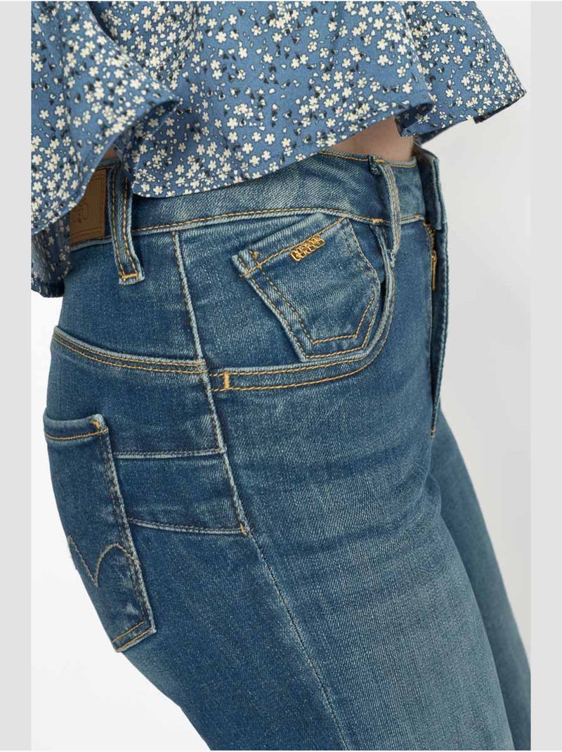Jeans dritto pulp slim vita alta, lunghezza 34 Blu - Kiabi