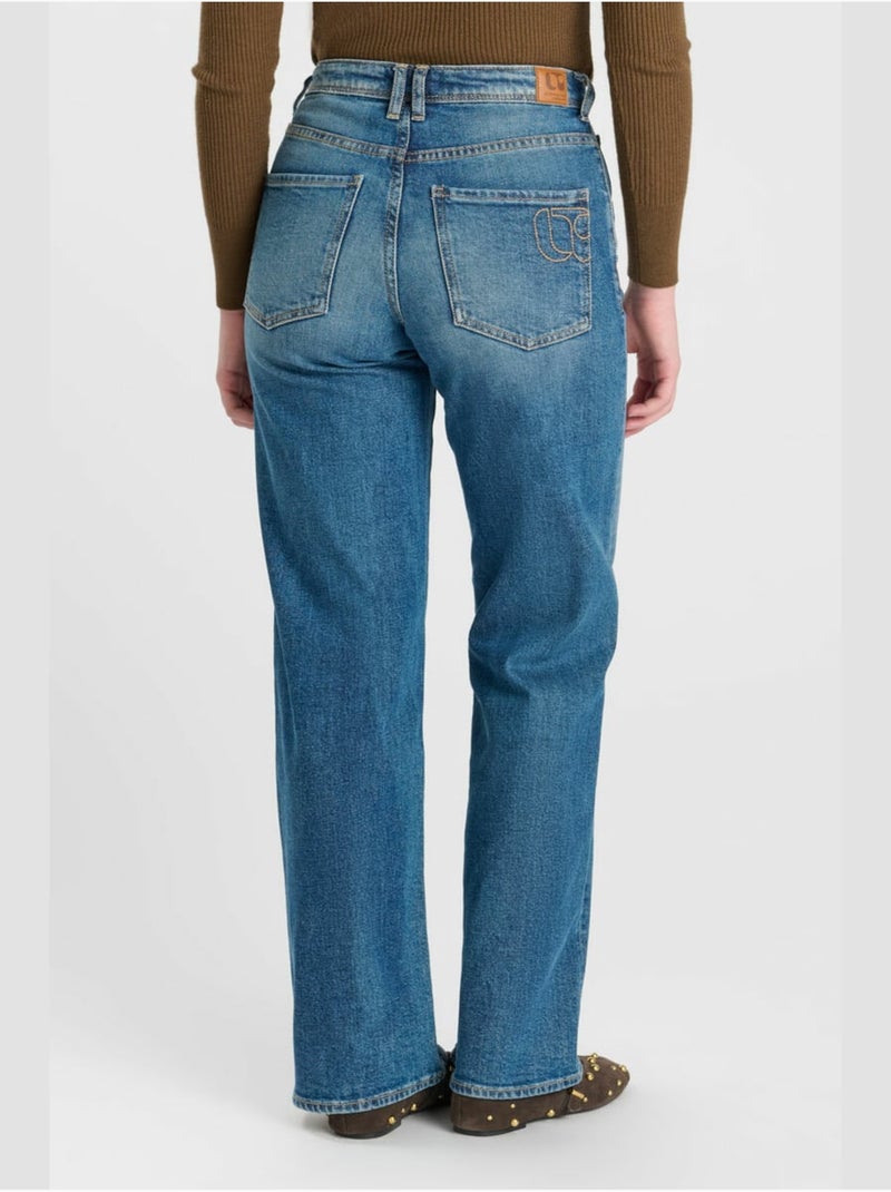 Jeans dritto revers, lunghezza 34 Blu - Kiabi