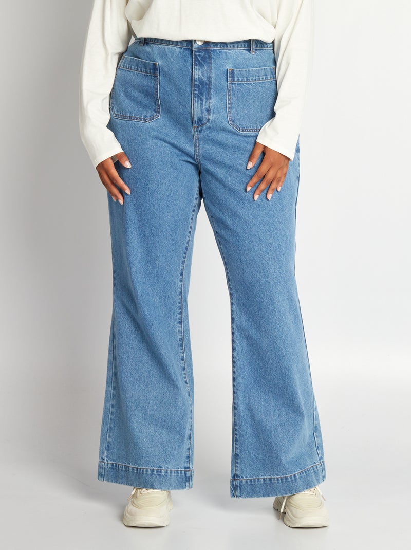 Jeans flare a vita alta Blu Denim chiaro - Kiabi