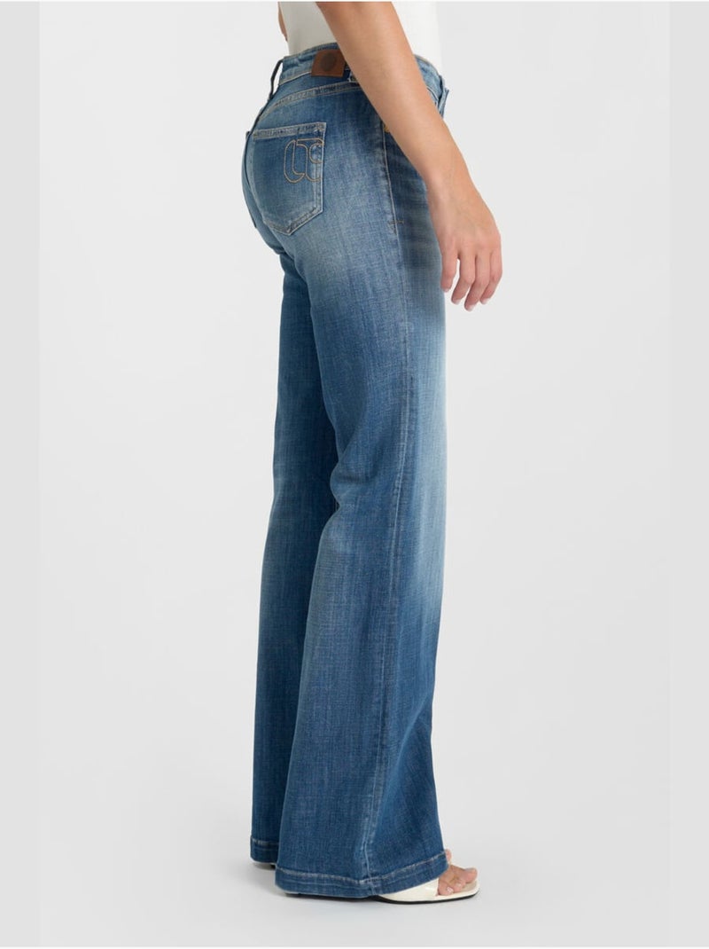 Jeans flare flare, lunghezza 34 Blu - Kiabi