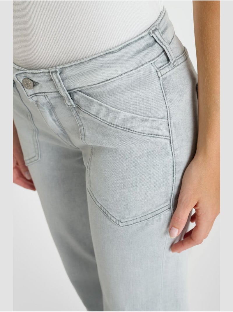 Jeans flare flare, lunghezza 34 Grigio - Kiabi