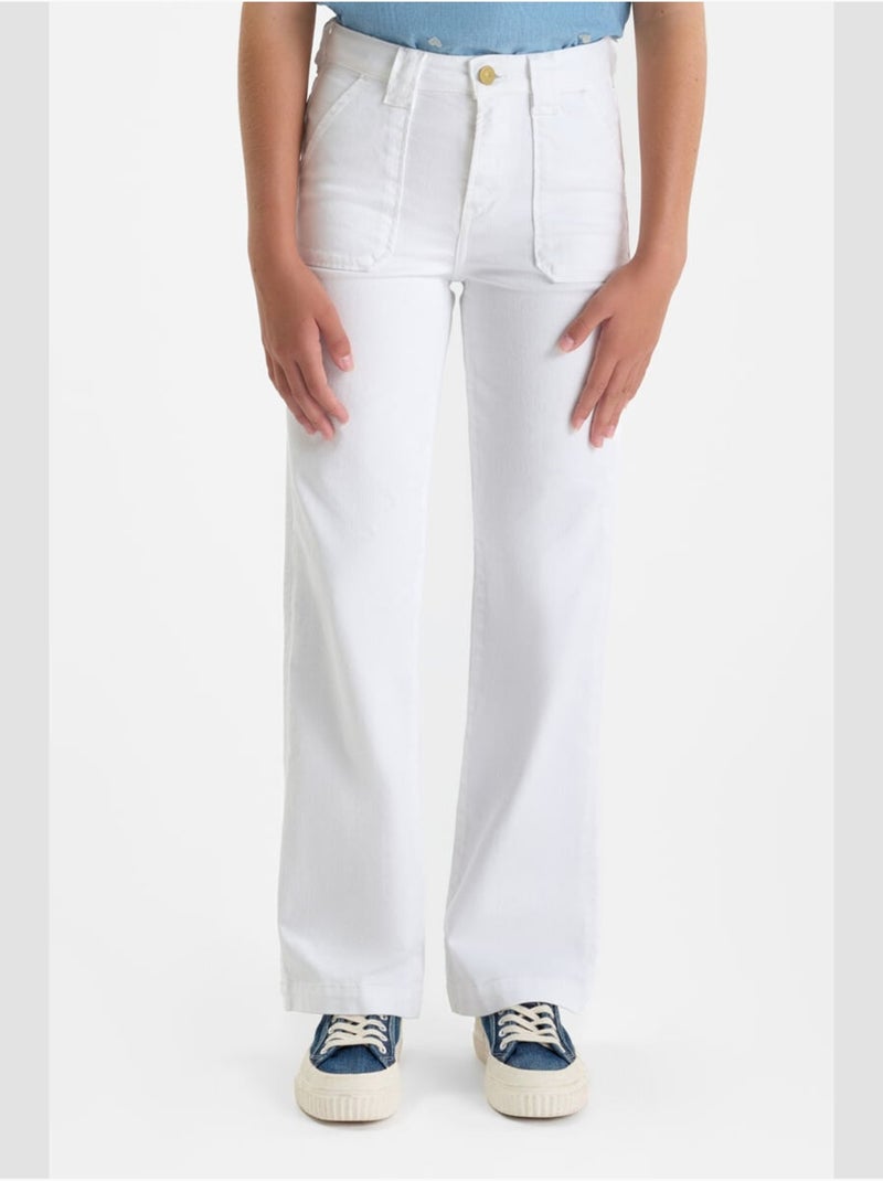 Jeans  flare, lunghezza 34 Bianco - Kiabi