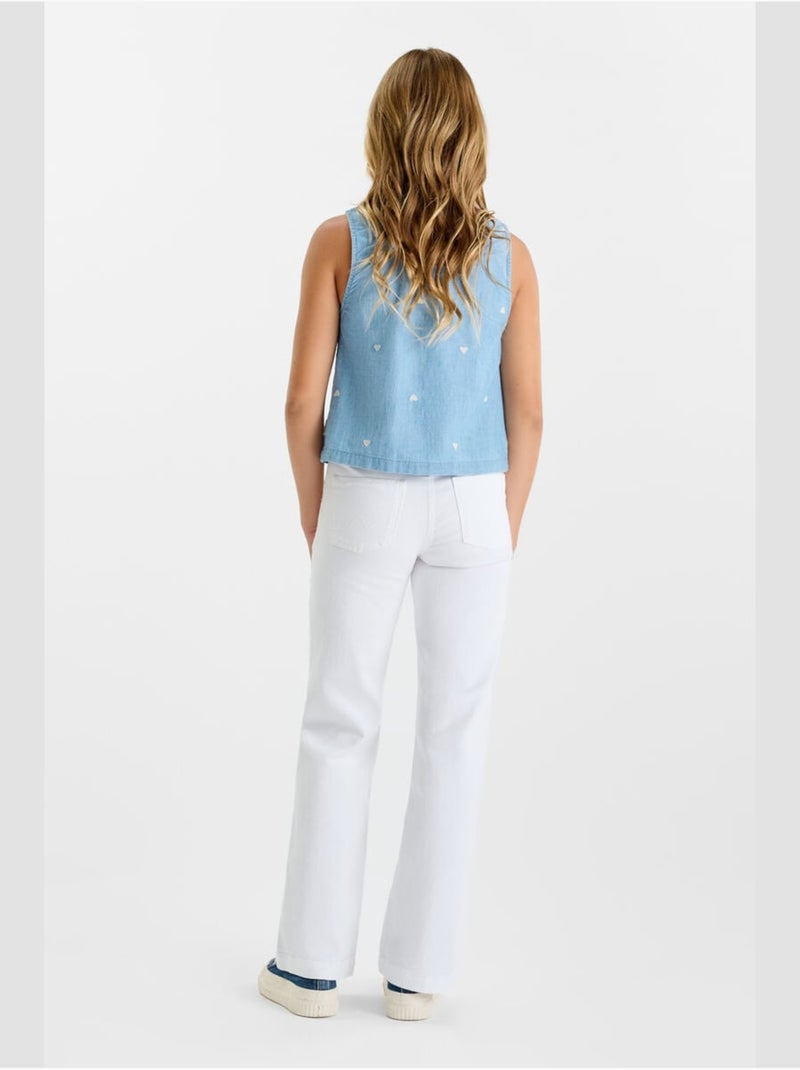 Jeans  flare, lunghezza 34 Bianco - Kiabi