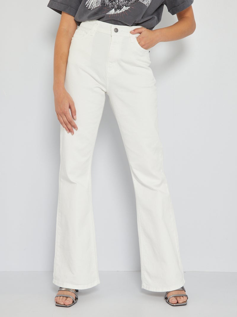 Jeans flare vita alta BIANCO - Kiabi