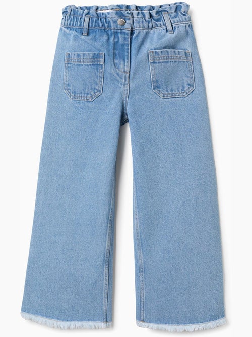 Jeans in cotone a a gamba larga con orli sfrangiati - Kiabi