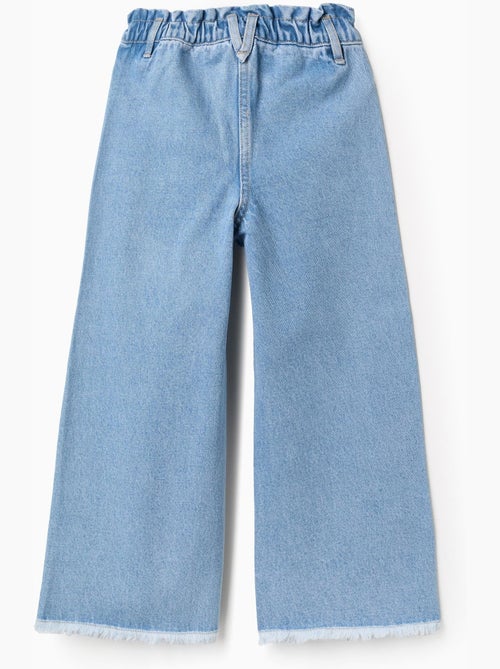 Jeans in cotone a a gamba larga con orli sfrangiati - Kiabi