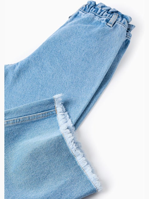 Jeans in cotone a a gamba larga con orli sfrangiati - Kiabi