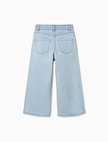 Jeans in cotone a gamba larga