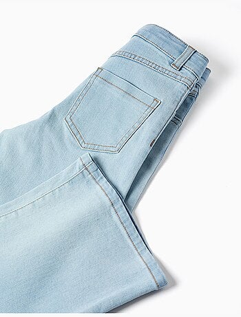 Jeans in cotone a gamba larga