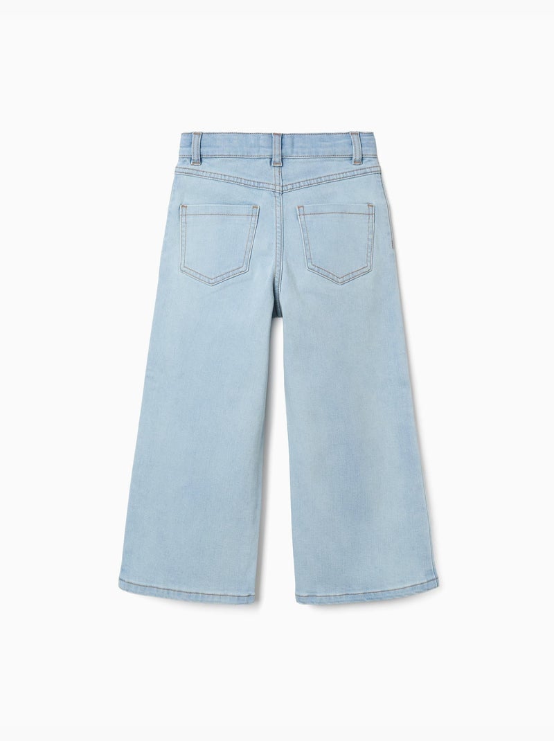 Jeans in cotone a gamba larga Blu chiaro - Kiabi