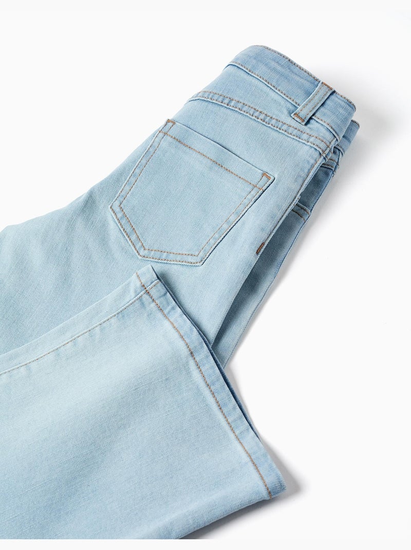Jeans in cotone a gamba larga Blu chiaro - Kiabi