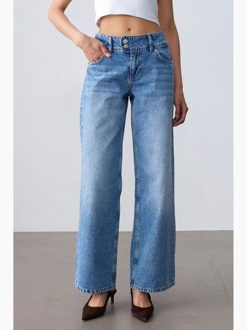 Jeans in cotone a vita alta a gamba ampia dilvin - Kiabi Jeans in cotone a vita alta a gamba ampia dilvin - Kiabi