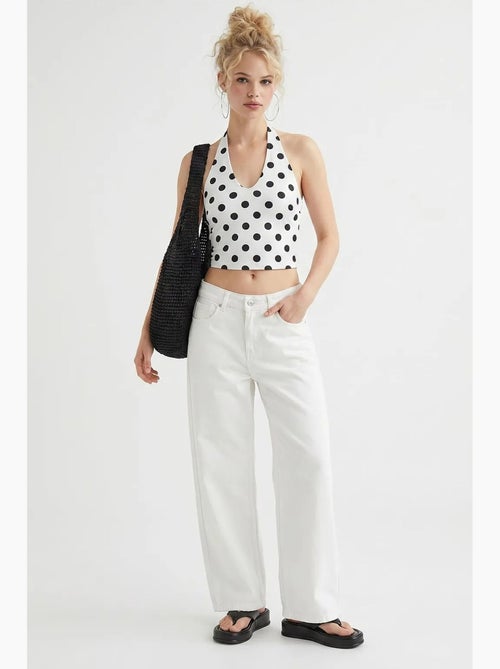 Jeans in cotone a vita alta a gamba ampia mixray - Kiabi Jeans in cotone a vita alta a gamba ampia mixray - Kiabi