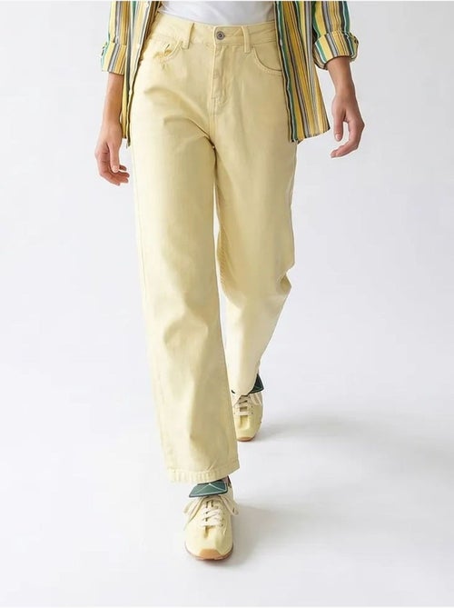 Jeans in cotone a vita alta a gamba ampia mixray - Kiabi Jeans in cotone a vita alta a gamba ampia mixray - Kiabi
