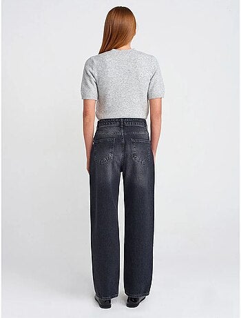Jeans in cotone a vita alta a gamba dritta dilvin
