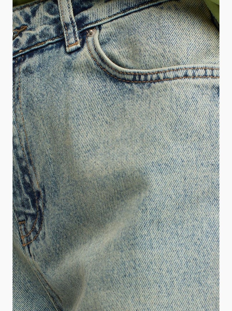 Jeans in cotone a vita bassa a gamba dritta dilvin Blu chiaro - Kiabi