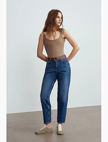 Jeans in cotone a vita bassa a gamba dritta dilvin