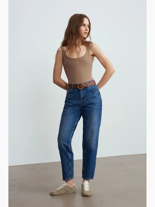 Jeans in cotone a vita bassa a gamba dritta dilvin - Kiabi