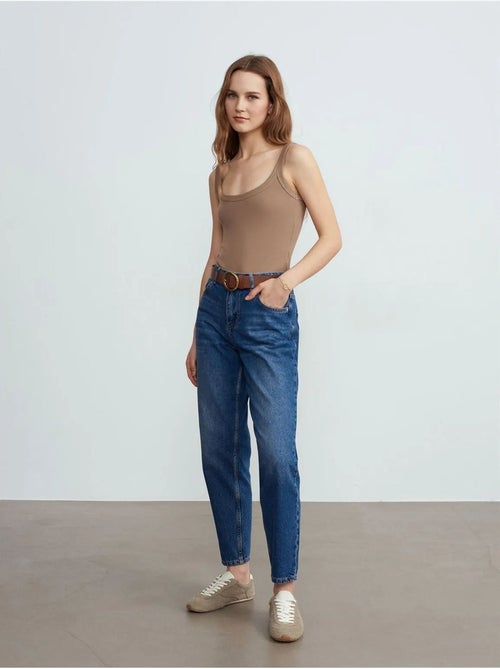 Jeans in cotone a vita bassa a gamba dritta dilvin - Kiabi