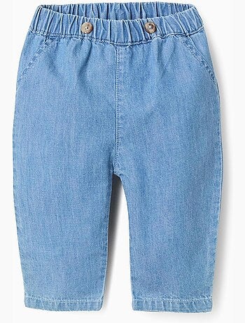 Jeans in cotone con cintura elastica