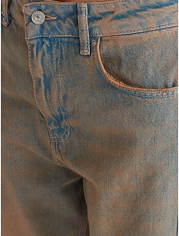 Jeans in cotone da donna a vita media e gamba ampia dilvin
