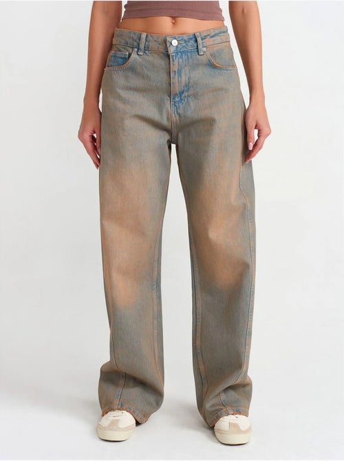 Jeans in cotone da donna a vita media e gamba ampia dilvin - Kiabi Jeans in cotone da donna a vita media e gamba ampia dilvin - Kiabi