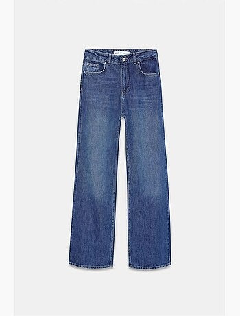 Jeans in denim a gamba ampia a vita alta dilvin
