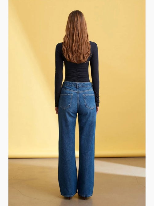 Jeans in denim a gamba ampia a vita alta dilvin - Kiabi