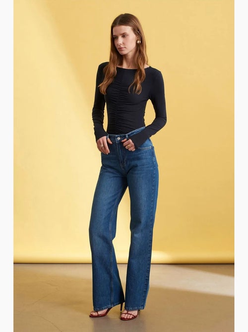 Jeans in denim a gamba ampia a vita alta dilvin - Kiabi