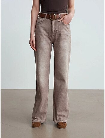 Jeans in denim a gamba dritta a vita alta dilvin