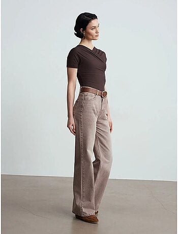 Jeans in denim a gamba dritta a vita alta dilvin