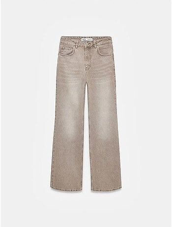 Jeans in denim a gamba dritta a vita alta dilvin