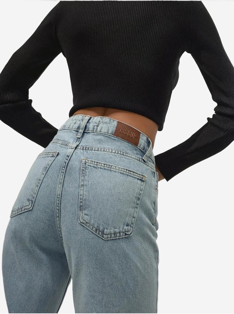 Jeans in denim a gamba dritta hiccup Blu chiaro - Kiabi