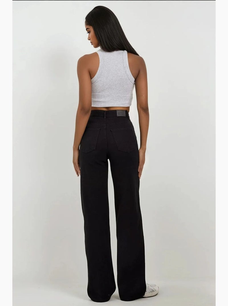 Jeans in denim a gamba dritta hiccup Nero - Kiabi