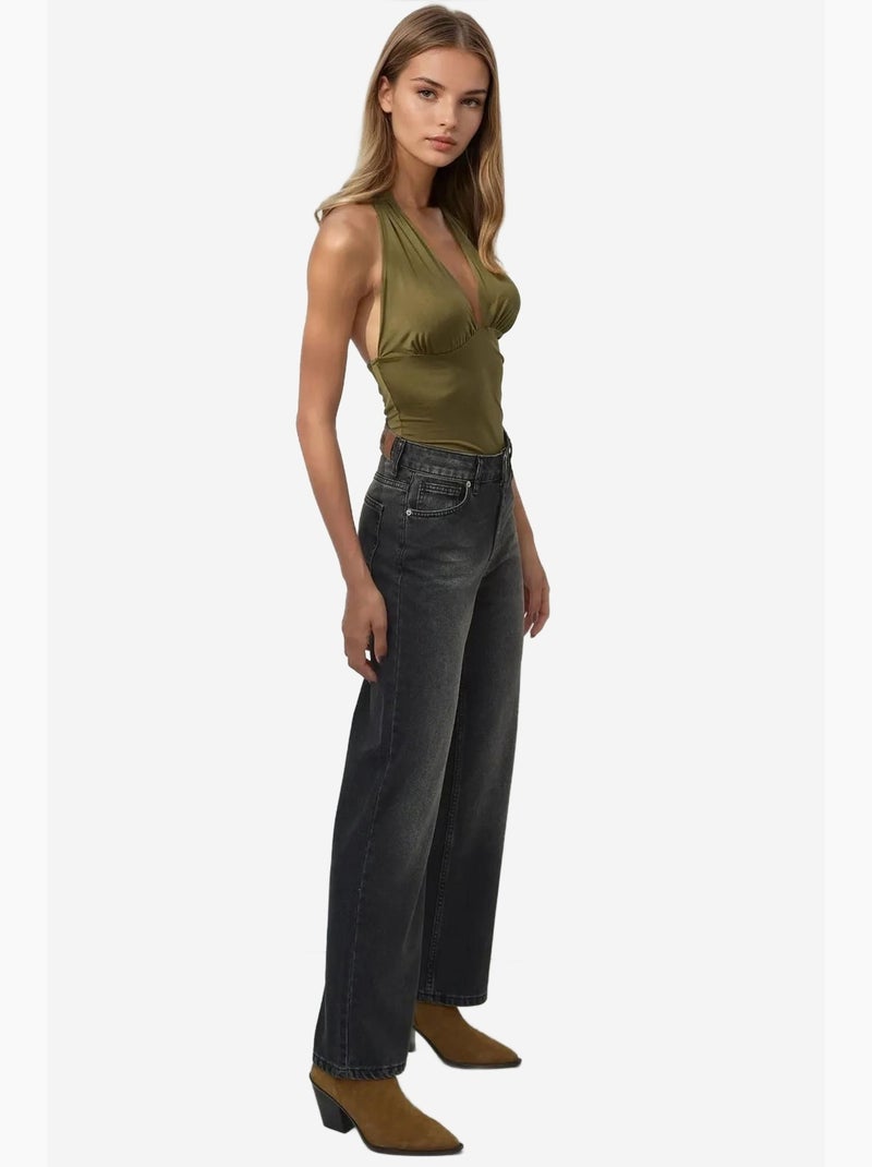 Jeans in denim a gamba dritta hiccup Nero - Kiabi