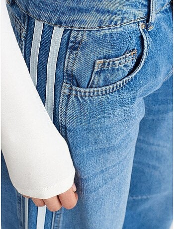 Jeans in denim a righe a vita alta con gamba ampia dilvin