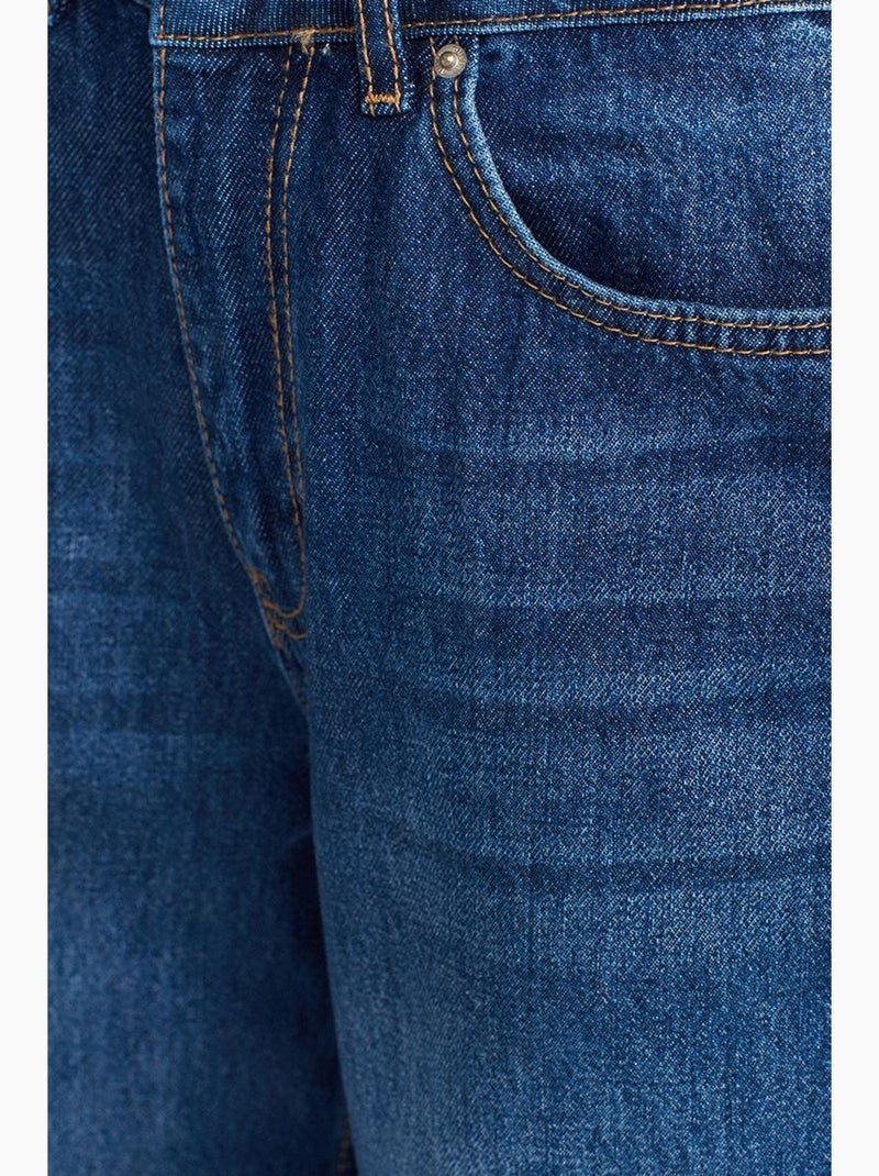 Jeans in denim a vita alta a gamba ampia dilvin Blu zaffiro - Kiabi