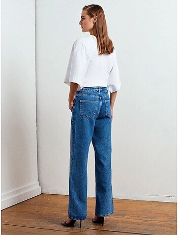 Jeans in denim a vita alta a gamba ampia dilvin