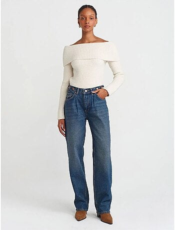 Jeans in denim a vita alta a gamba ampia dilvin