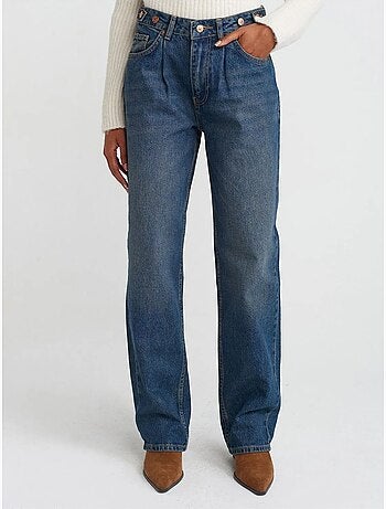 Jeans in denim a vita alta a gamba ampia dilvin