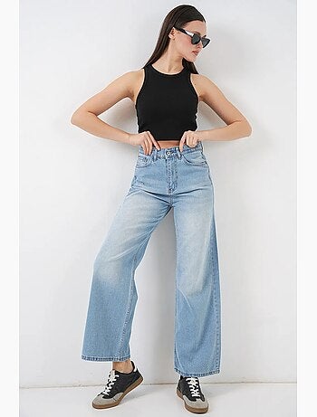 Jeans in denim a vita alta loose fit a gamba ampia bdart
