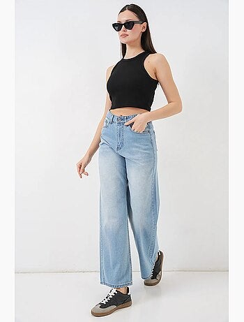 Jeans in denim a vita alta loose fit a gamba ampia bdart