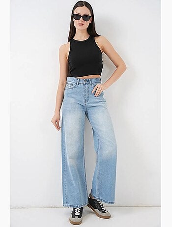 Jeans in denim a vita alta loose fit a gamba ampia bdart