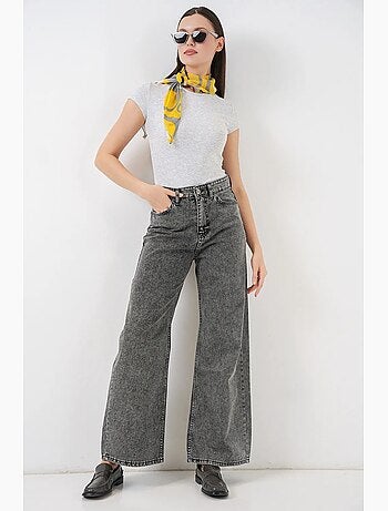 Jeans in denim a vita alta loose fit a gamba ampia bdart