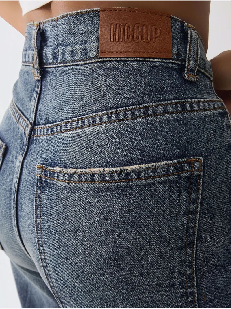 Jeans in denim a vita normale e gamba dritta hiccup Blu zaffiro - Kiabi