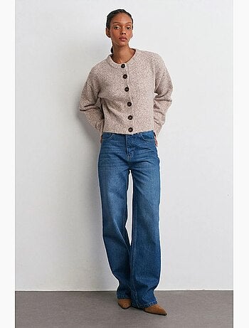 Jeans in denim a zampa a vita media dilvin